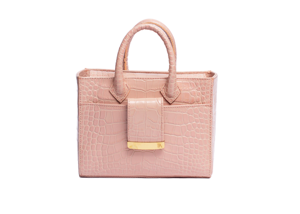 Structured Leather Blush Ella Mini Tote