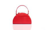 Structured Leather Coral Red Jenna Taco Bag