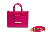 Structured Leather Hot Pink Ella Mini Tote