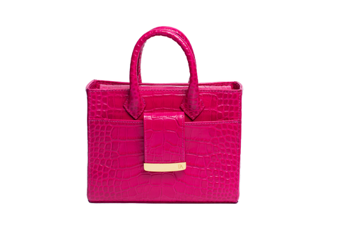 Structured Leather Hot Pink Ella Mini Tote