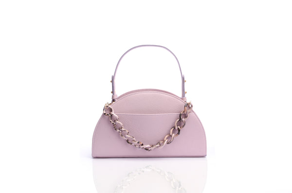 Structured Leather Light Purple Jenna Taco Bag