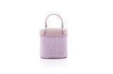 Structured Leather Light Purple Raffia Elena Vanity Bag
