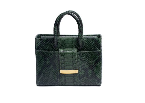 Structured Leather Olive Ella Mini Tote