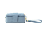 Textured Italian Leather Baby Blue Gigi Pouchette