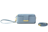 Textured Italian Leather Baby Blue Gigi Pouchette