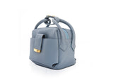 Textured Italian Leather Baby Blue Gigi Tote Handbag