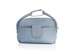 Textured Italian Leather Baby Blue Gigi Tote Handbag
