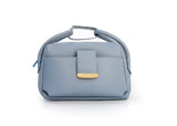 Textured Italian Leather Baby Blue Gigi Tote Handbag