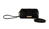 Textured Italian Leather Black Gigi Pouchette