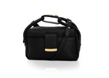 Textured Italian Leather Black Gigi Tote Handbag