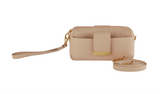 Textured Italian Leather Blush Gigi Pouchette