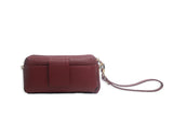 Textured Italian Leather Bordeaux Gigi Pouchette