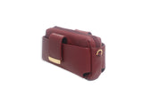 Textured Italian Leather Bordeaux Gigi Pouchette