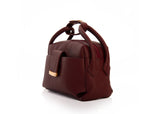 Textured Italian Leather Bordeaux Gigi Tote Handbag