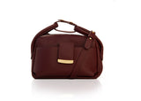 Textured Italian Leather Bordeaux Gigi Tote Handbag
