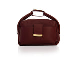 Textured Italian Leather Bordeaux Gigi Tote Handbag
