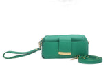 Textured Italian Leather Forest Green Gigi Pouchette