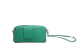 Textured Italian Leather Forest Green Gigi Pouchette