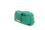 Textured Italian Leather Forest Green Gigi Pouchette