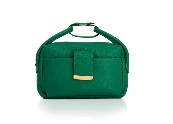 Textured Italian Leather Forest Green Gigi Tote Handbag