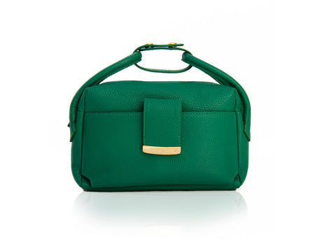 Textured Italian Leather Forest Green Gigi Tote Handbag