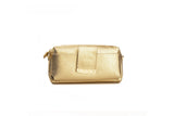 Textured Italian Leather Gold Gigi Pouchette