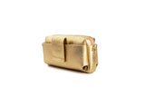 Textured Italian Leather Gold Gigi Pouchette