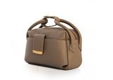 Textured Italian Leather Greige Gigi Tote Handbag