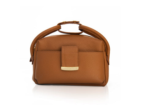 Textured Italian Leather Italian LeatherTan Gigi Tote Handbag