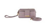 Textured Italian Leather Light Purple Gigi Pouchette