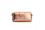 Textured Italian Leather Rose Gold Gigi Pouchette
