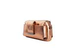 Textured Italian Leather Rose Gold Gigi Pouchette