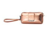 Textured Italian Leather Rose Gold Gigi Pouchette