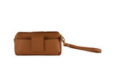 Textured Italian Leather Tan Gigi Pouchette