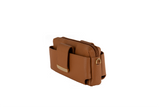Textured Italian Leather Tan Gigi Pouchette