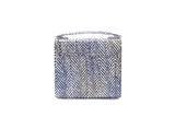 Mini Steffany tote in yellow and purple water snake leather with a structured, meshed texture and sleek silver-tone hardware.