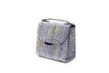 Mini Steffany tote in yellow and purple water snake leather with a designer logo plaque and chic silver-tone hardware.